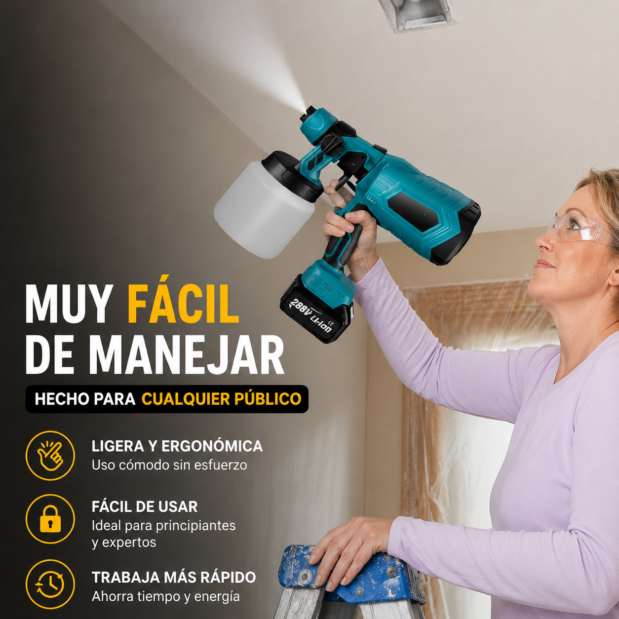 Pintado-Pro™ | Pulverizador de Pintura Eléctrico Inalámbrico