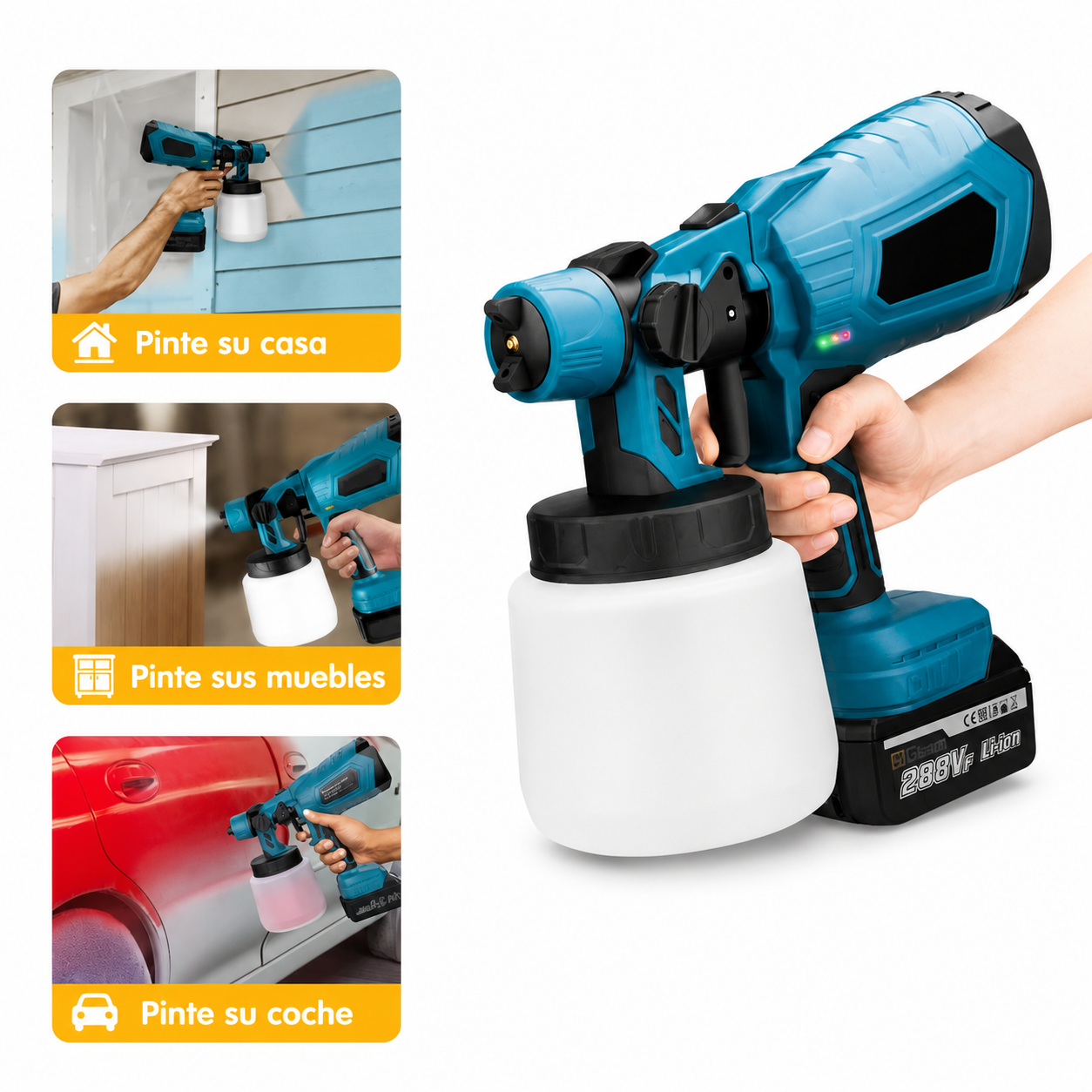 Pintado-Pro™ | Pulverizador de Pintura Eléctrico Inalámbrico