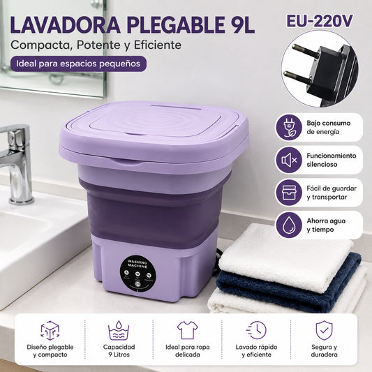 Lavadora Portátil 9L Para Espacios Pequeños