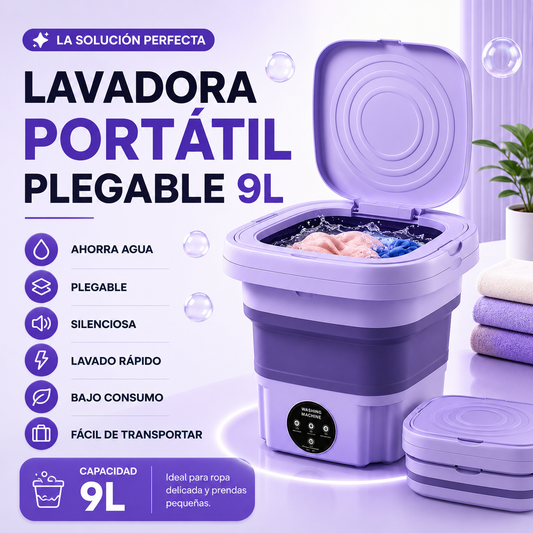 Lavadora Portátil 9L Para Espacios Pequeños