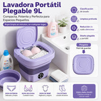 Lavadora Portátil 9L Para Espacios Pequeños